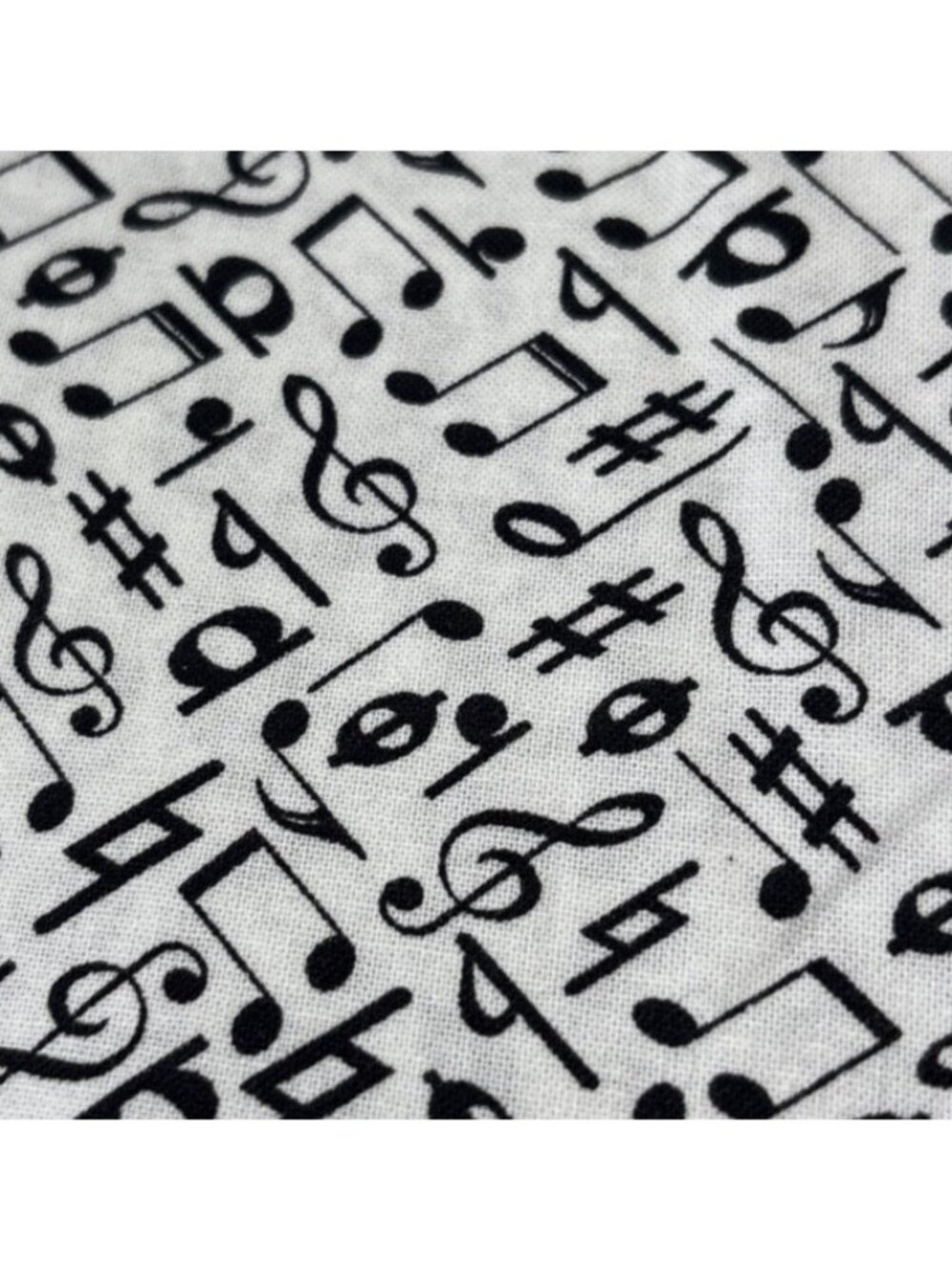 Musical Notes Fabric Cotton 16x44" Black Notes on White JoAnn Craft - Picture 7 of 14